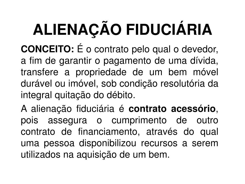 Como funciona o processo de quitação de um bem com alienação fiduciária? - inspiração 2