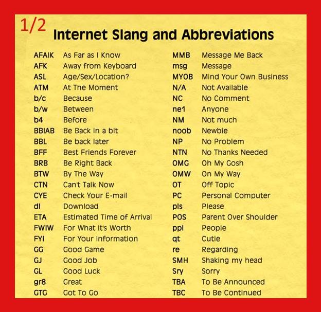 abreviações comuns em inglês