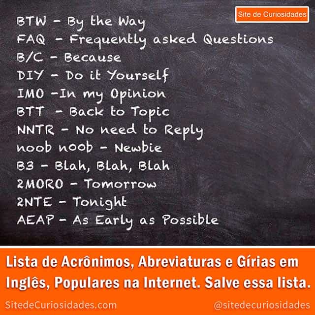 abreviações técnicas inglês