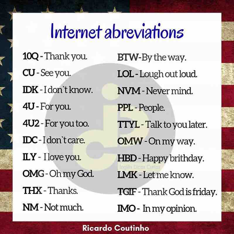 abreviações técnicas inglês