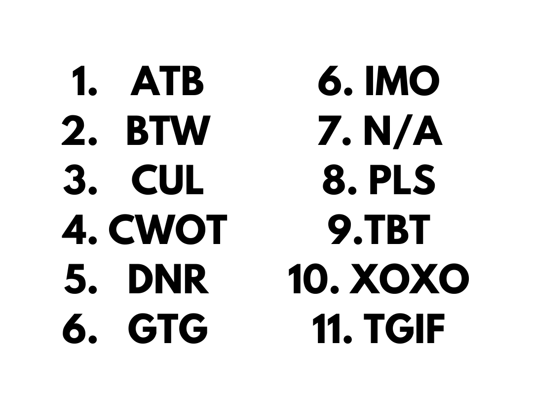 siglas em inglês