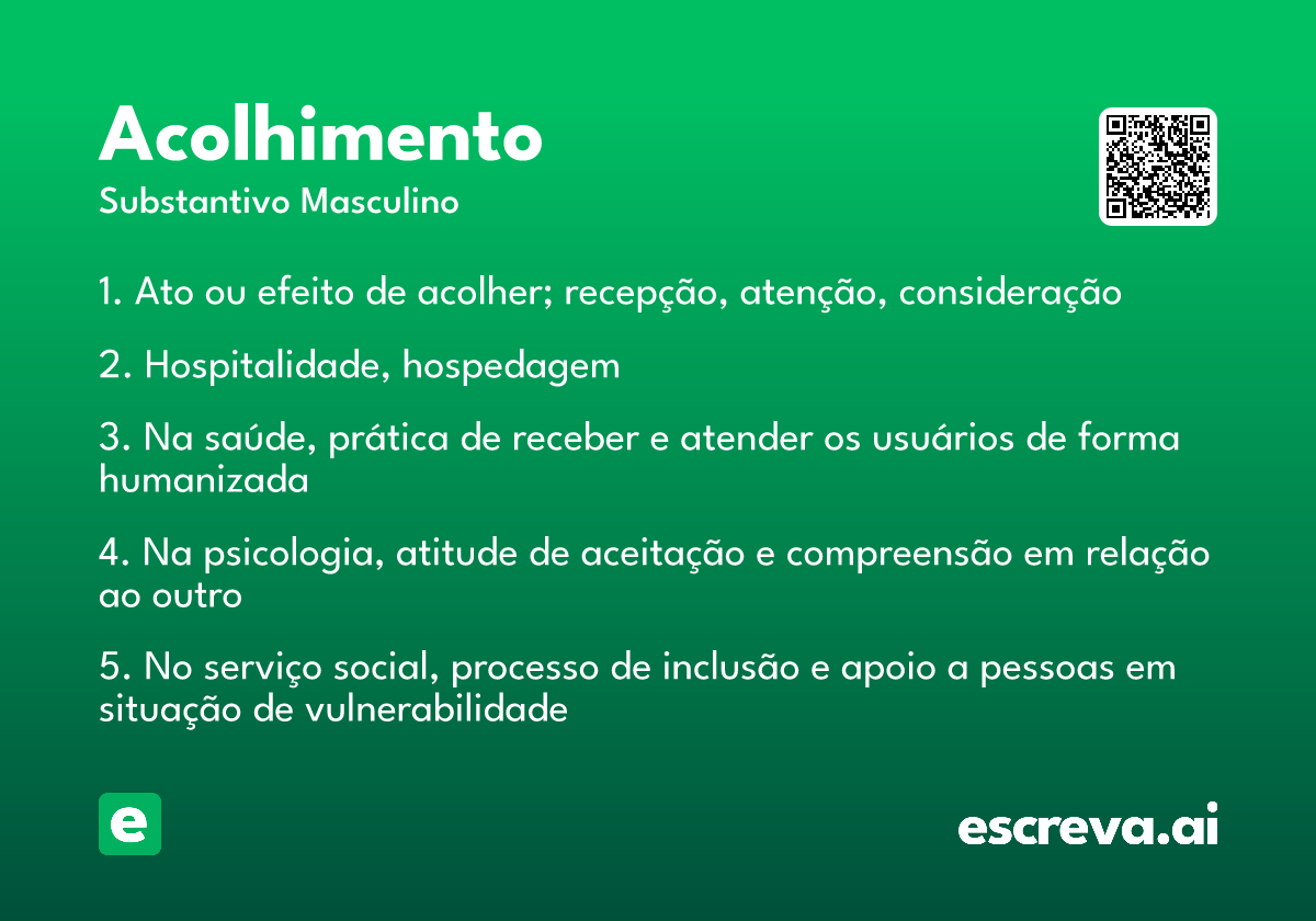 acolhimento significado