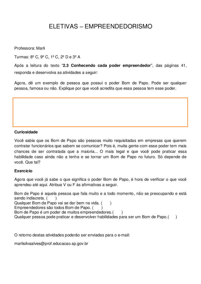 planos de aula sobre empreendedorismo para imprimir