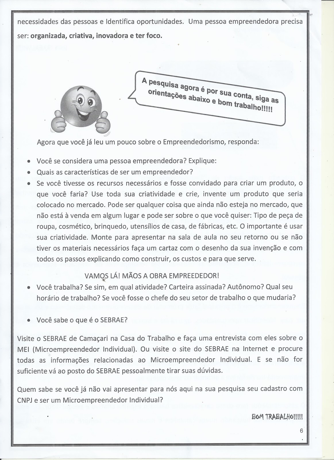 atividades de empreendedorismo social para imprimir