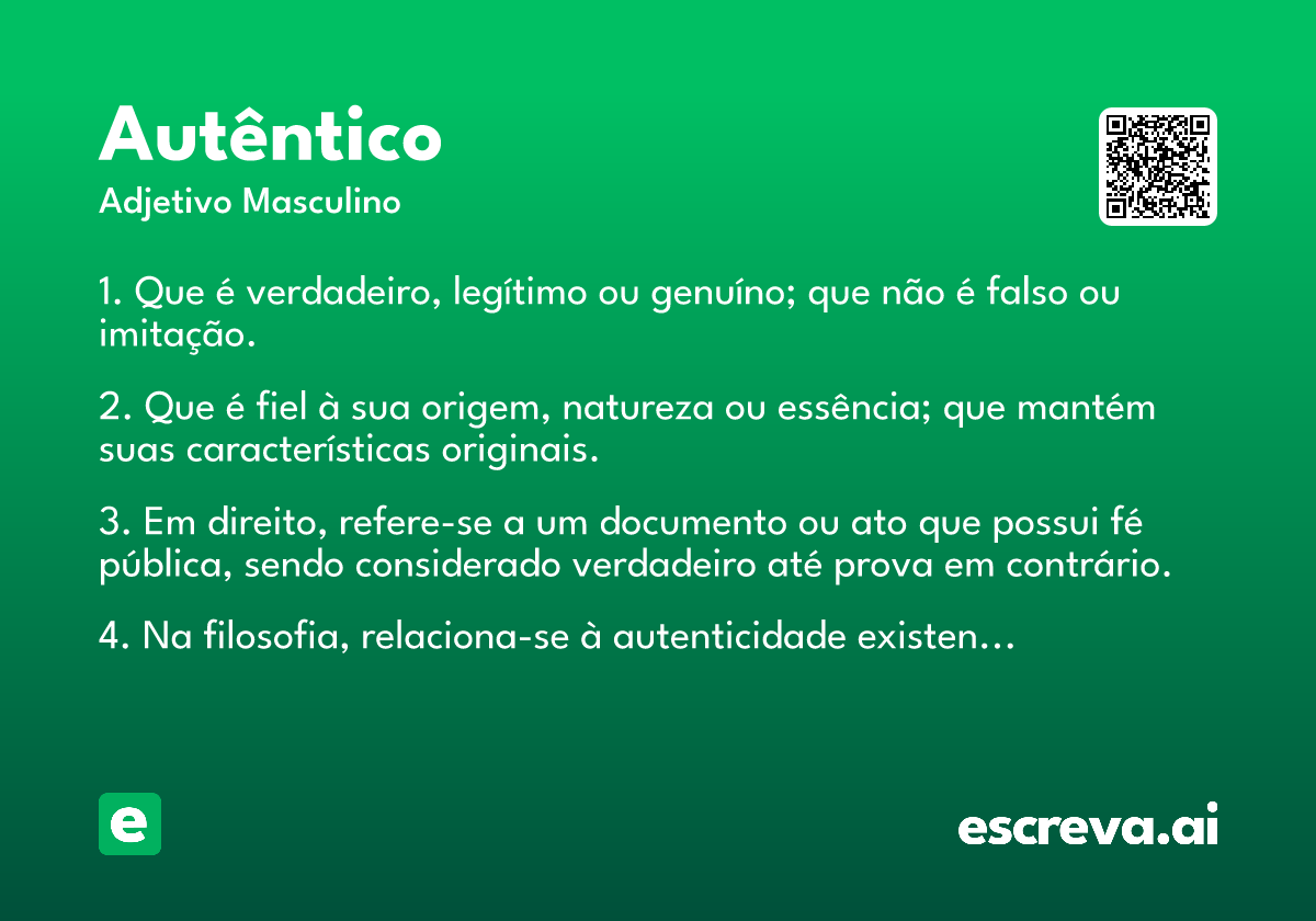 autêntico significado