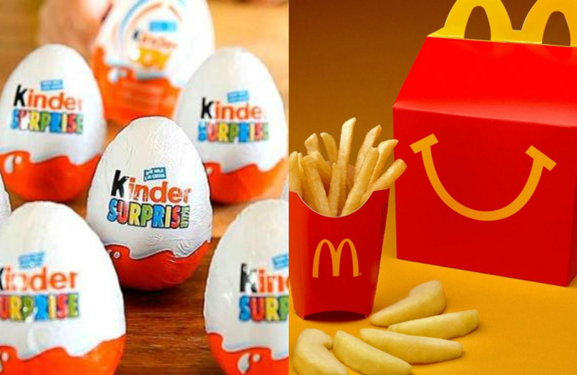 brinquedos mclanche feliz vs kinder ovo