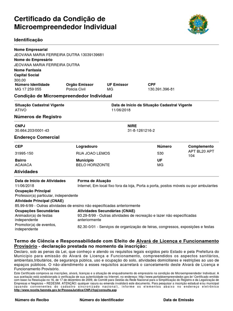 Comprovante MEI