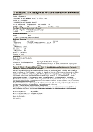 Certificado MEI online