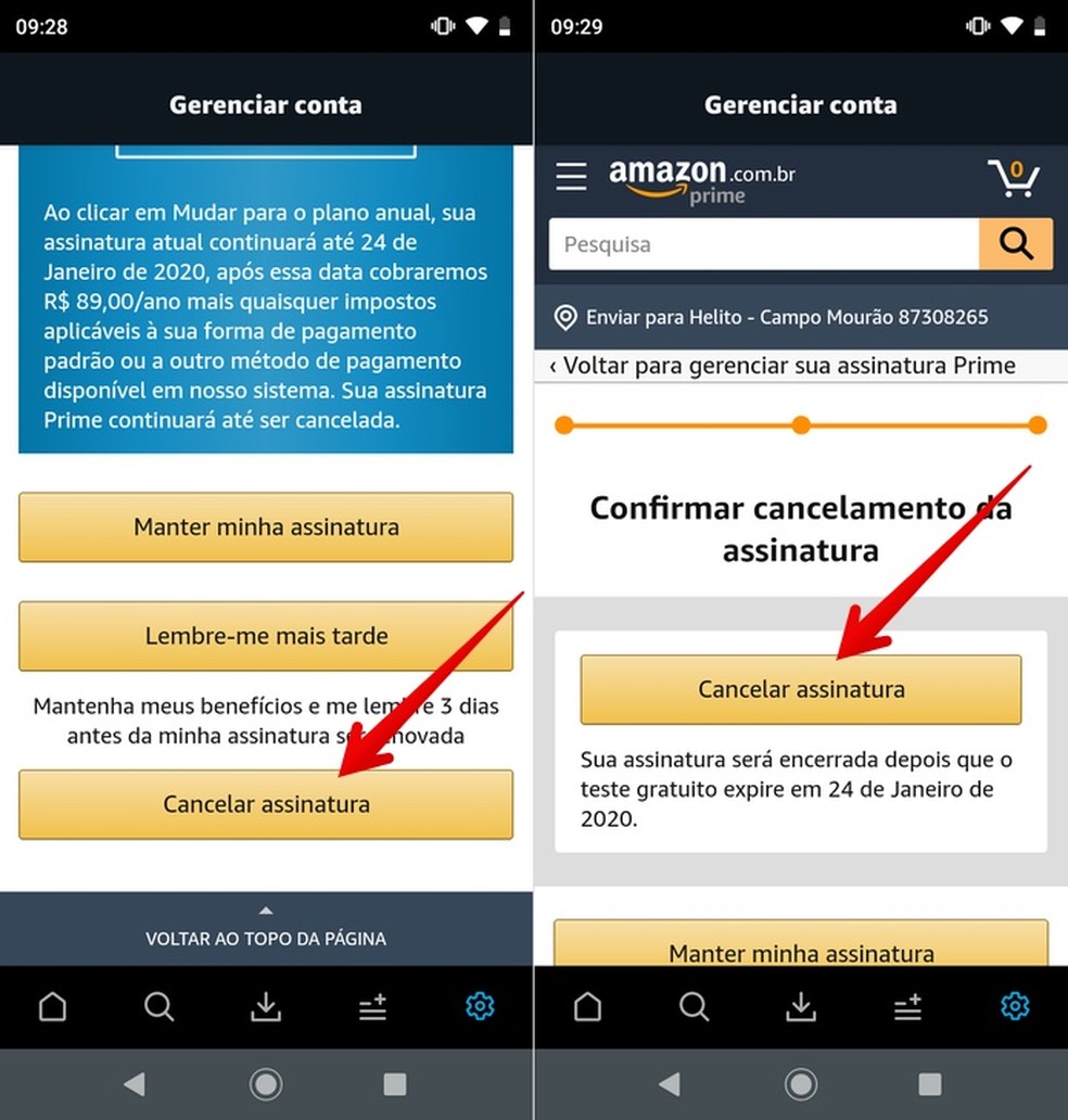 problemas ao cancelar assinatura prime video