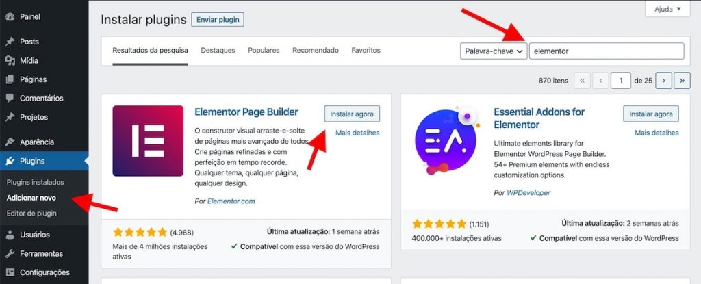 erros comuns ao instalar elementor wordpress