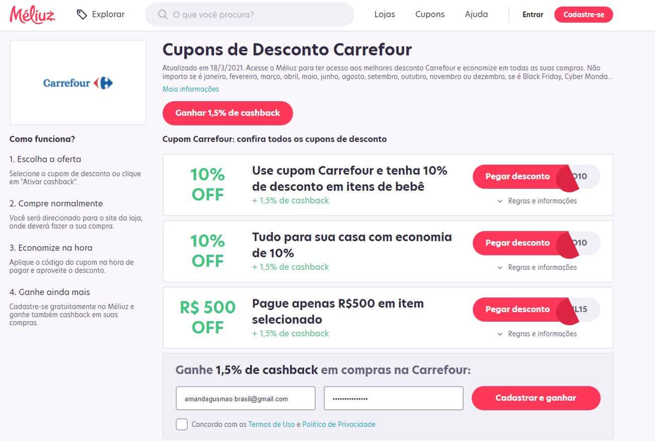 como transferir cashback para conta bancaria
