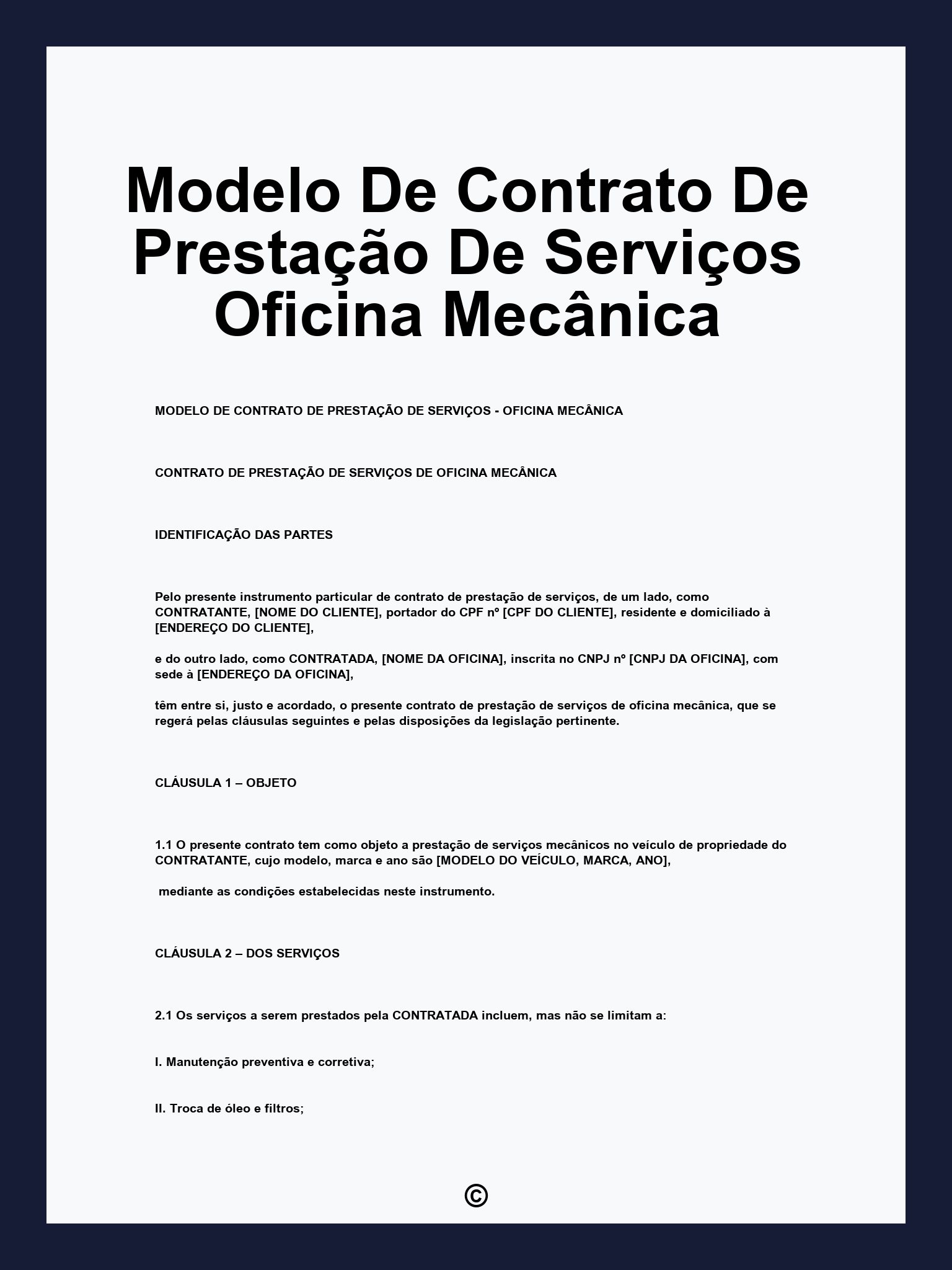 contrato de prestação de serviços