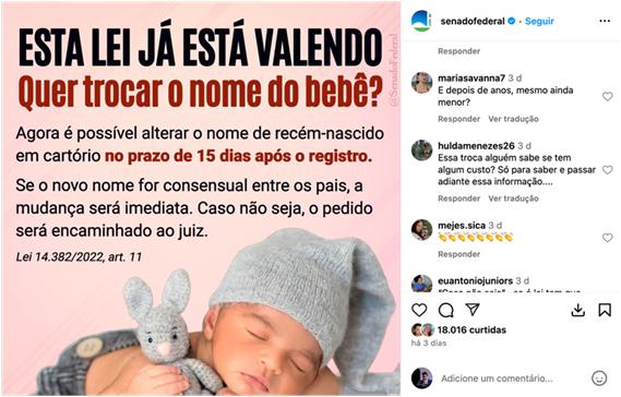 custo para registrar nome de bebê