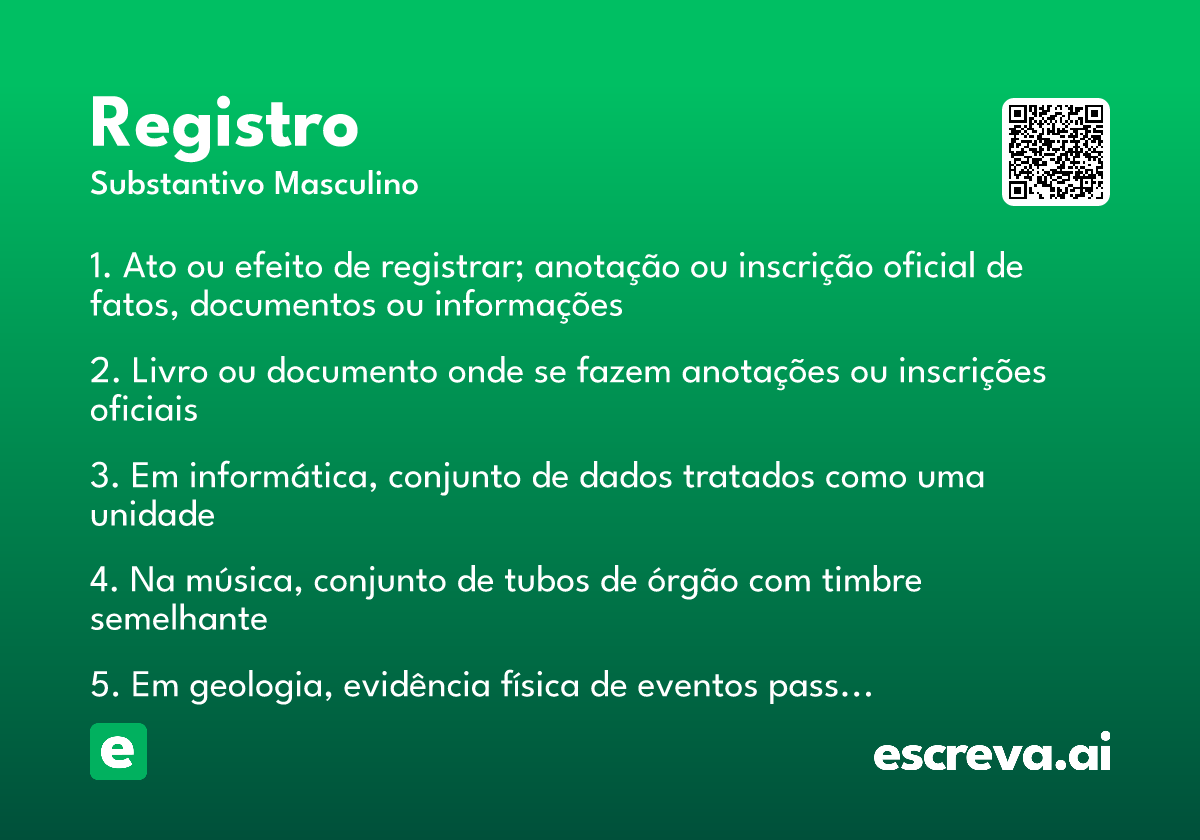 o que é um registro oficial