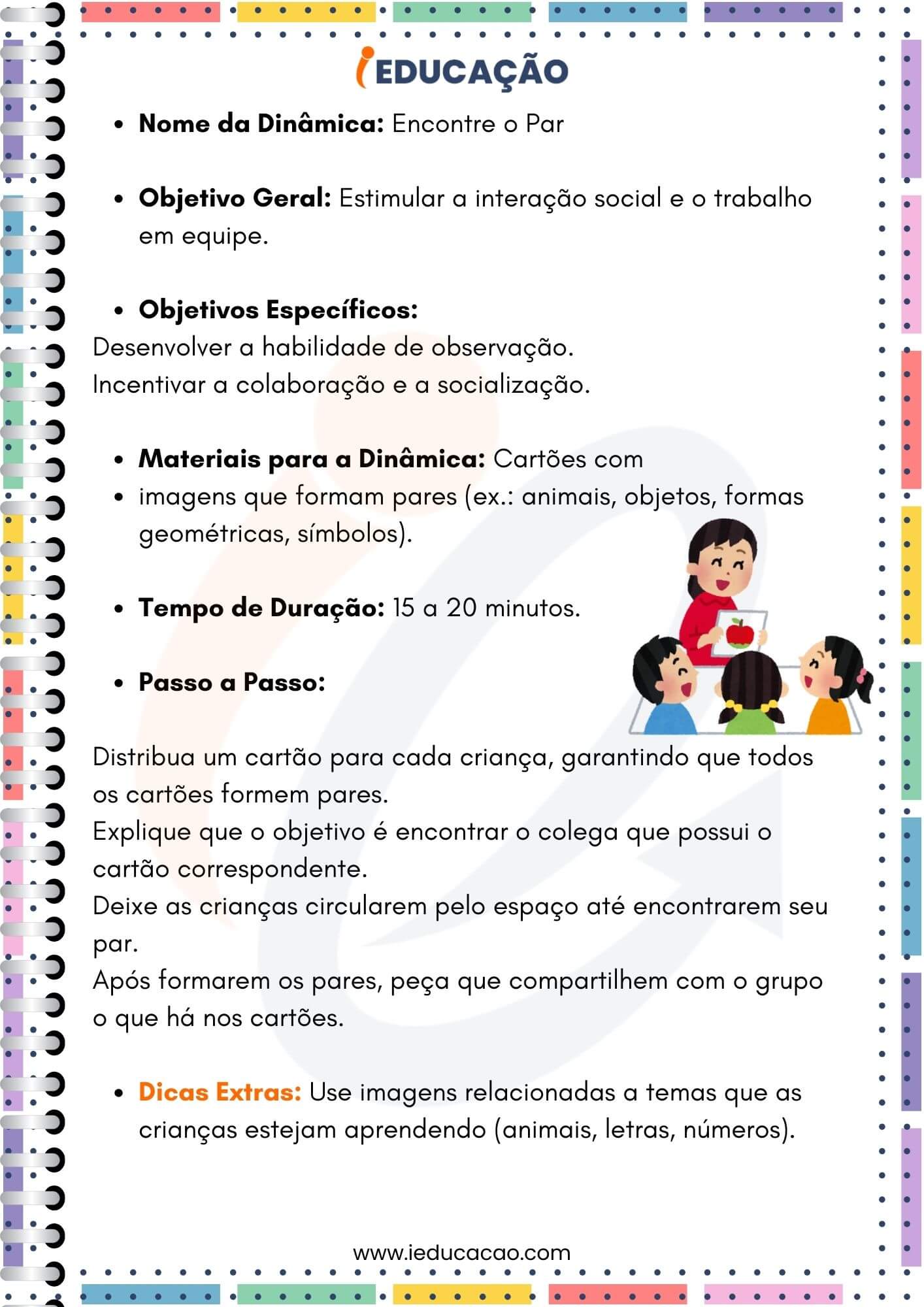 dinâmica para o primeiro dia de aula
