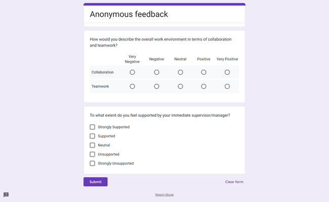 ferramentas de feedback anônimo