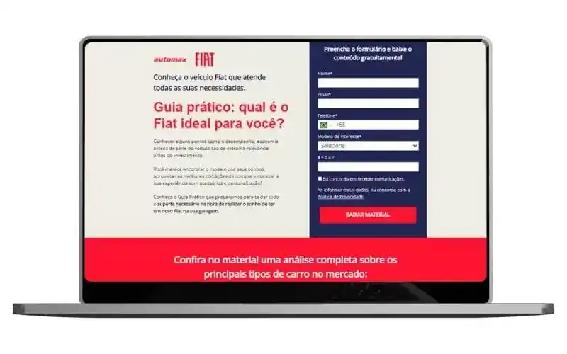 tipos de landing page