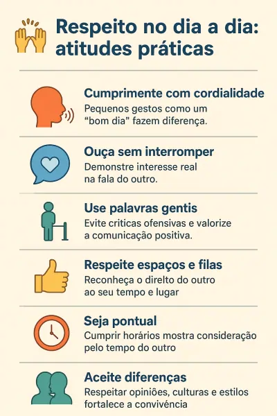 maneiras de demonstrar respeito no dia a dia