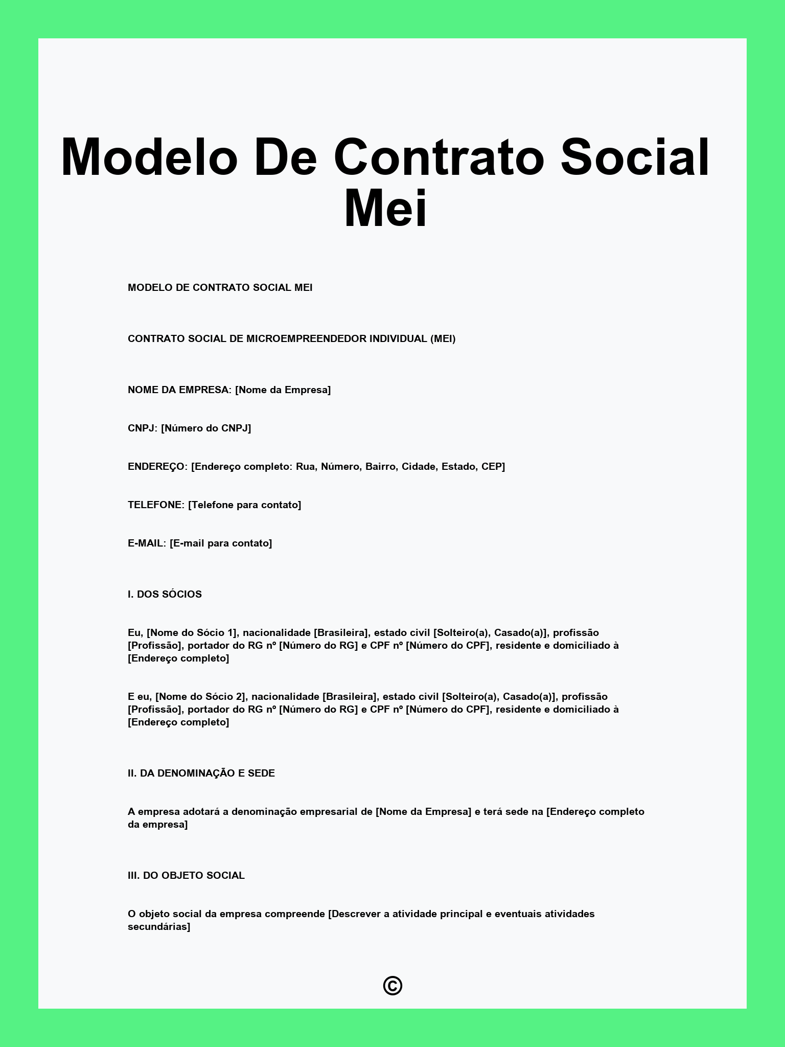 mei tem contrato social?