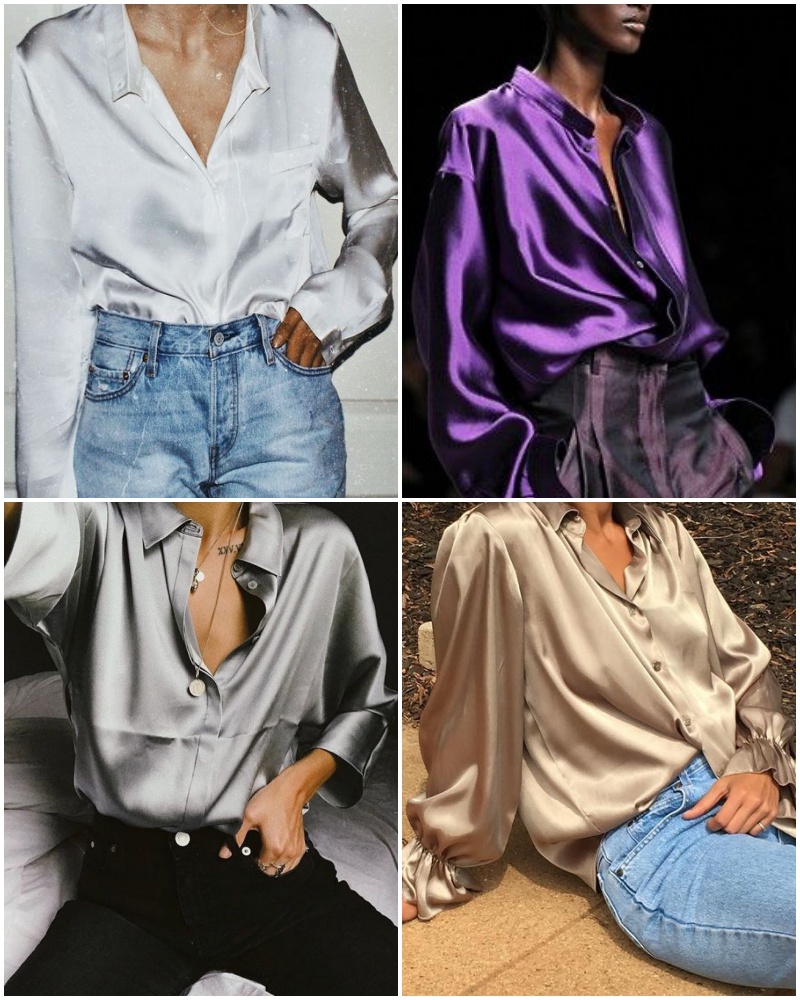 ideias de looks com seda para o dia a dia