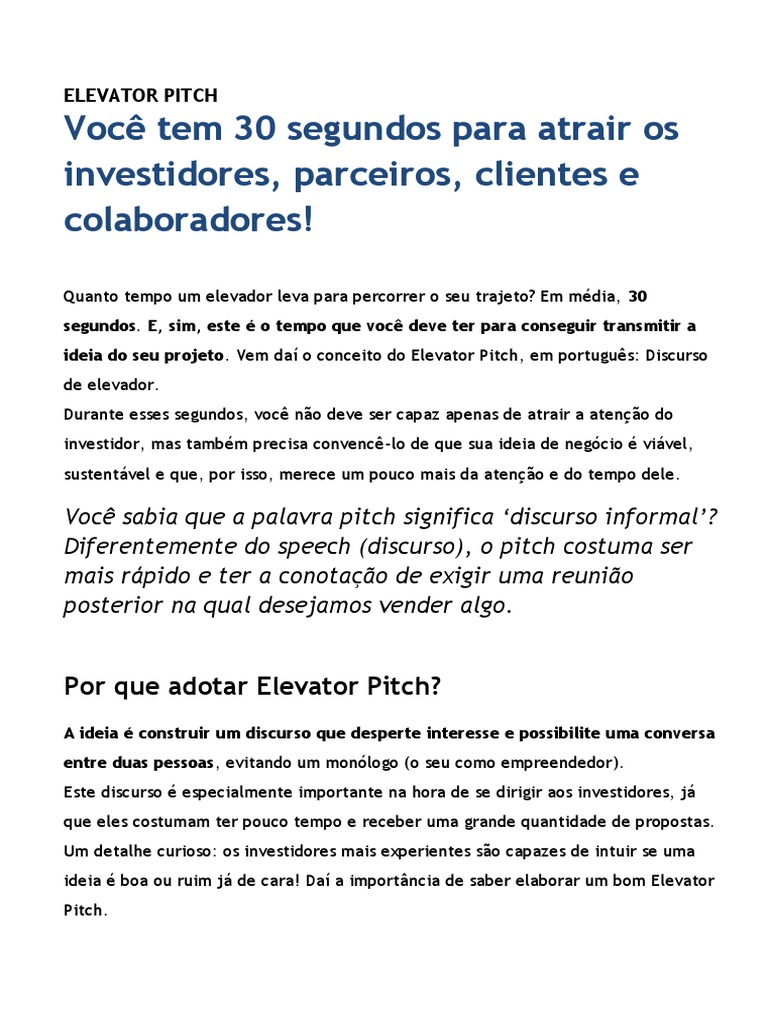 A Psicologia por Trás de um Elevator Pitch Persuasivo