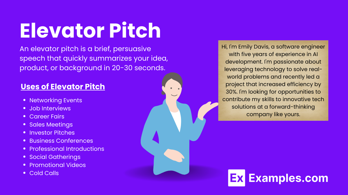 o que é o elevator pitch