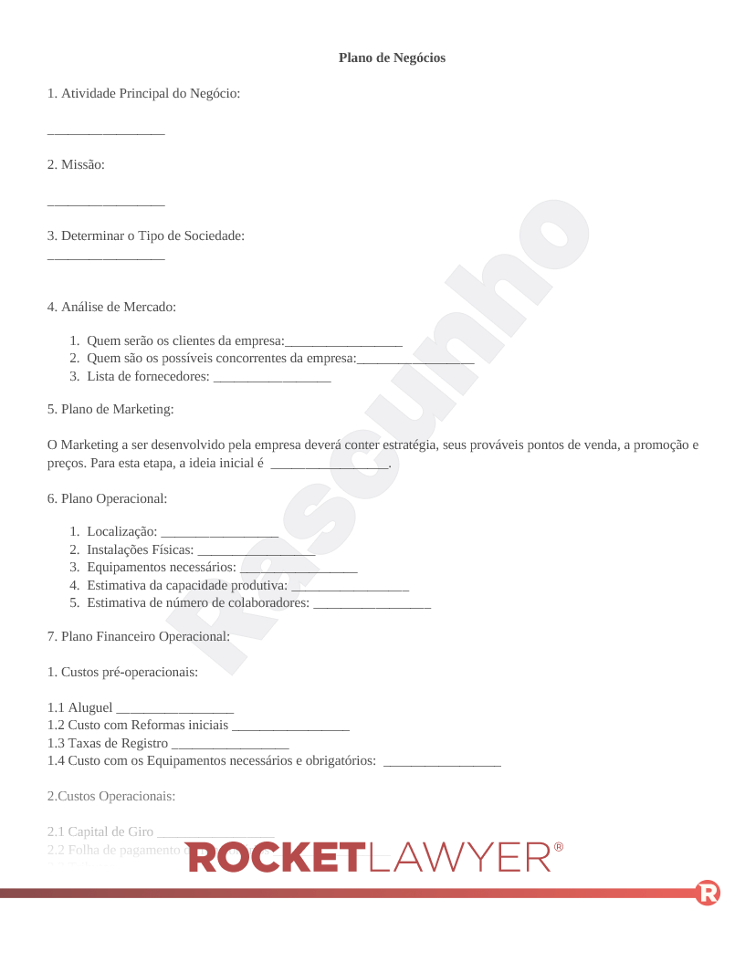 erros comuns ao preencher plano de negócios word