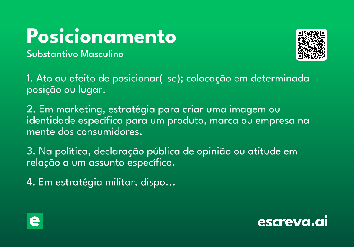 posicionamento significado