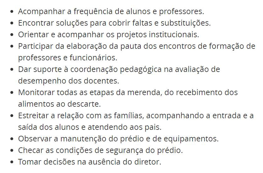 funções de um diretor escolar