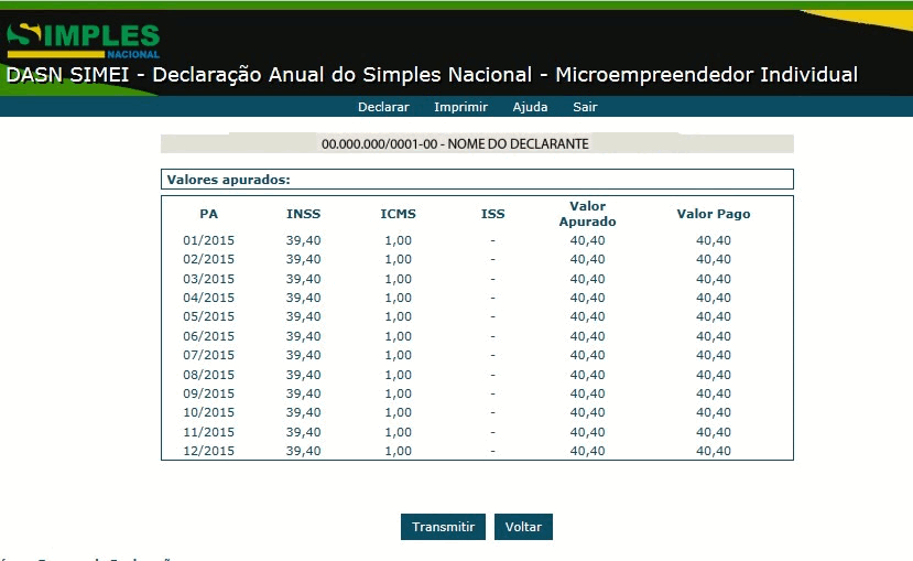 qual o valor exato do mei para cada atividade em 2026