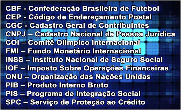 siglas de natureza jurídica