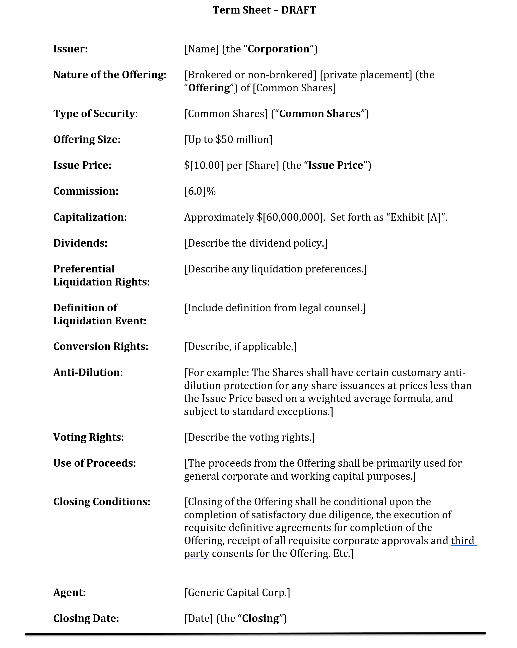term sheet