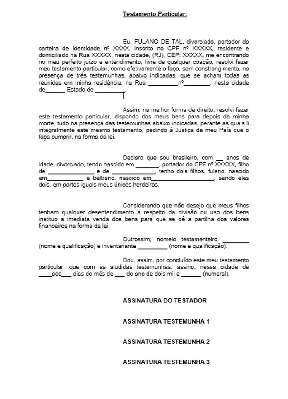 testamento