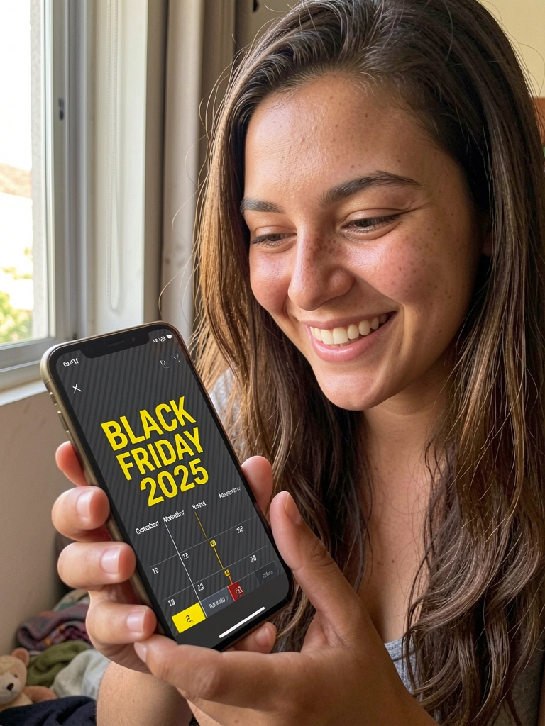 Cronograma digital em uma tela de celular, com datas de outubro a novembro destacadas.