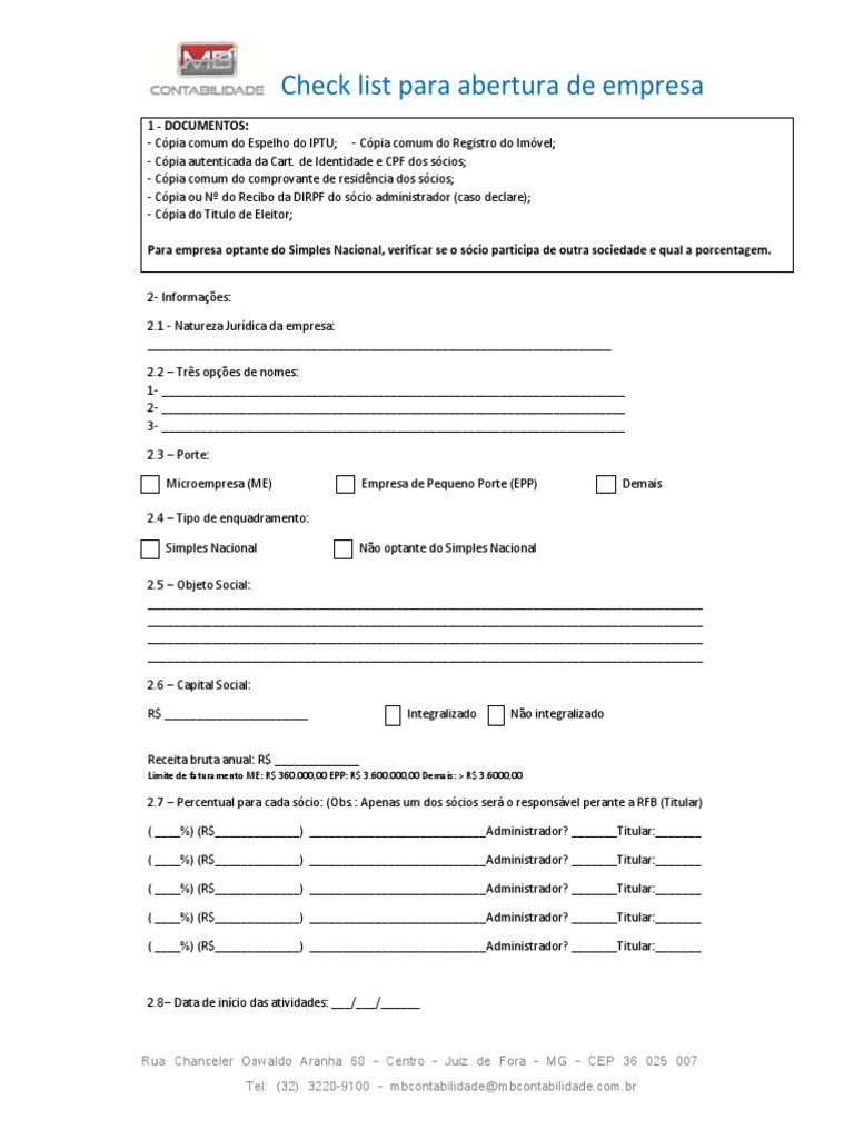 documentos para abrir empresa LTDA 2026