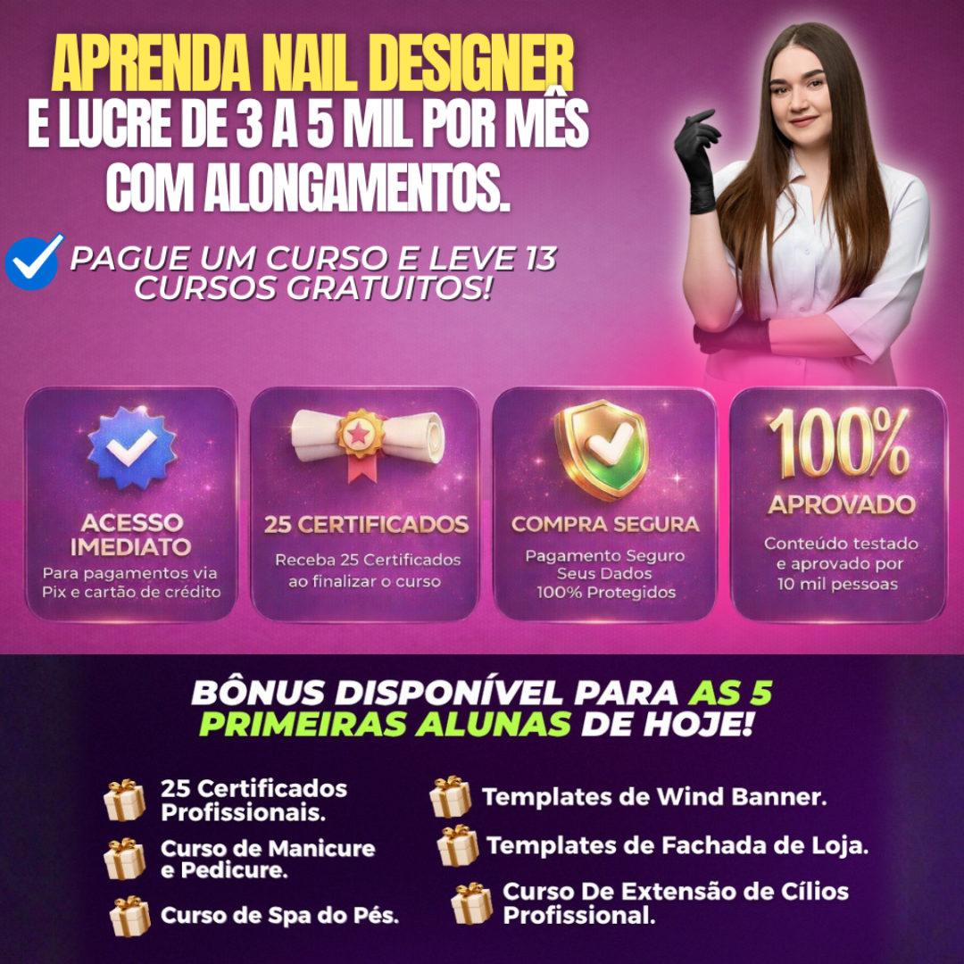 curso de manicure e nail designer gratuito