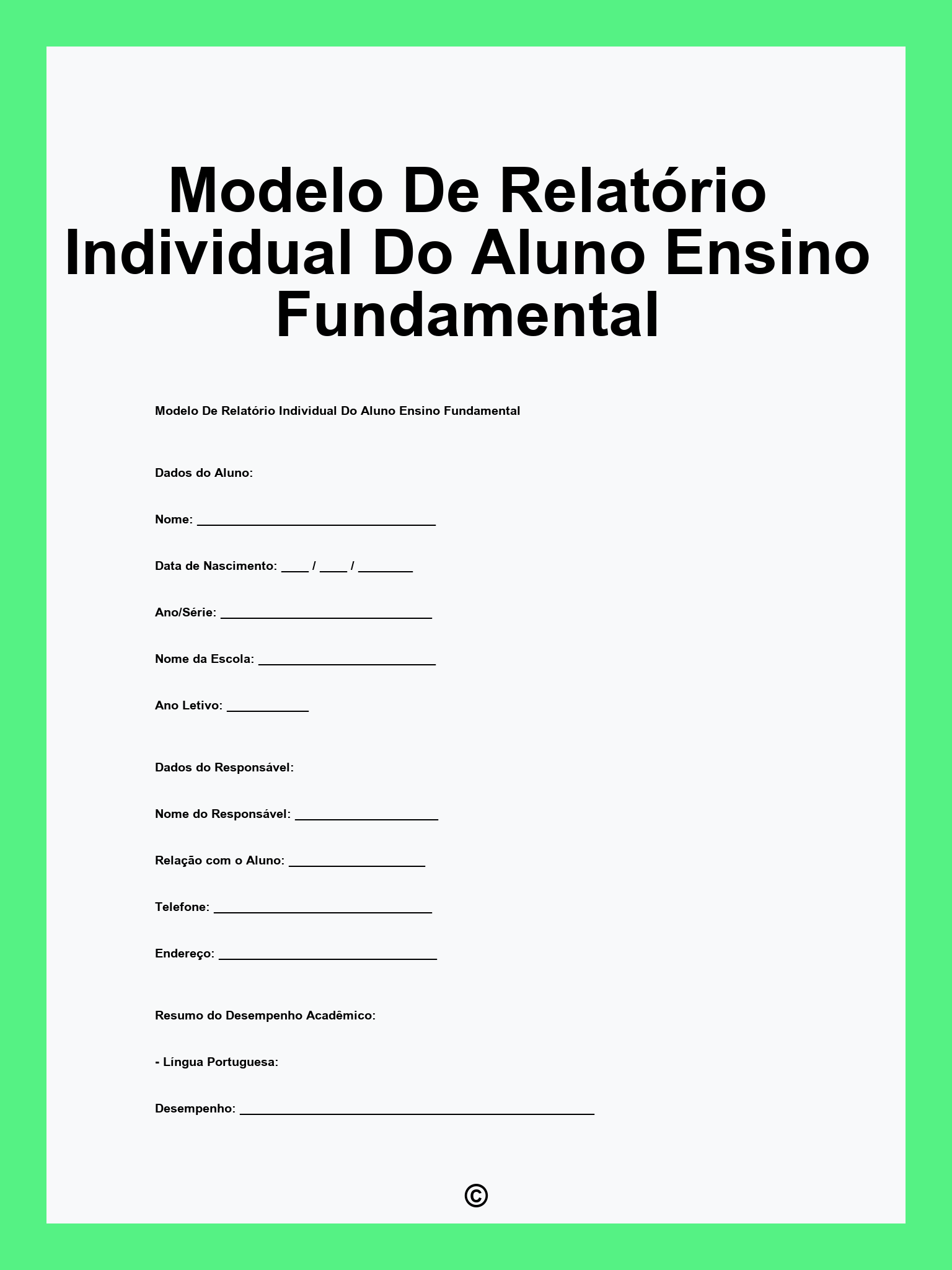 estrutura de relatório