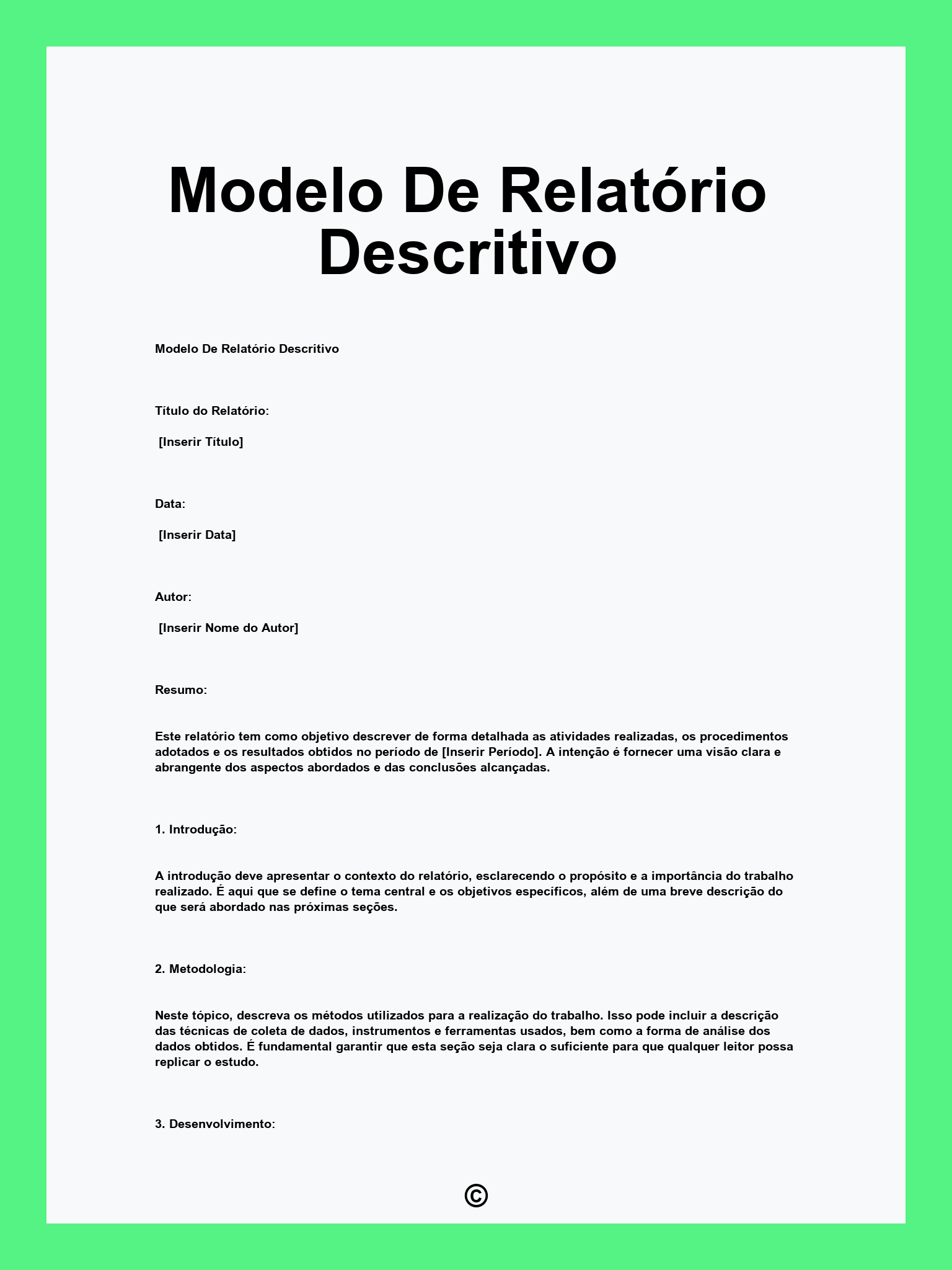 modelo de relatório profissional