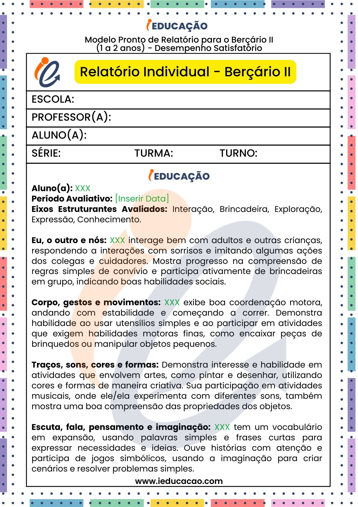 exemplo de relatório