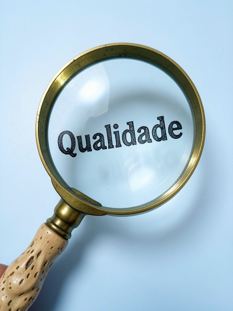 Retratos de três gurus da qualidade com citações sobrepostas, em tons de cinza.