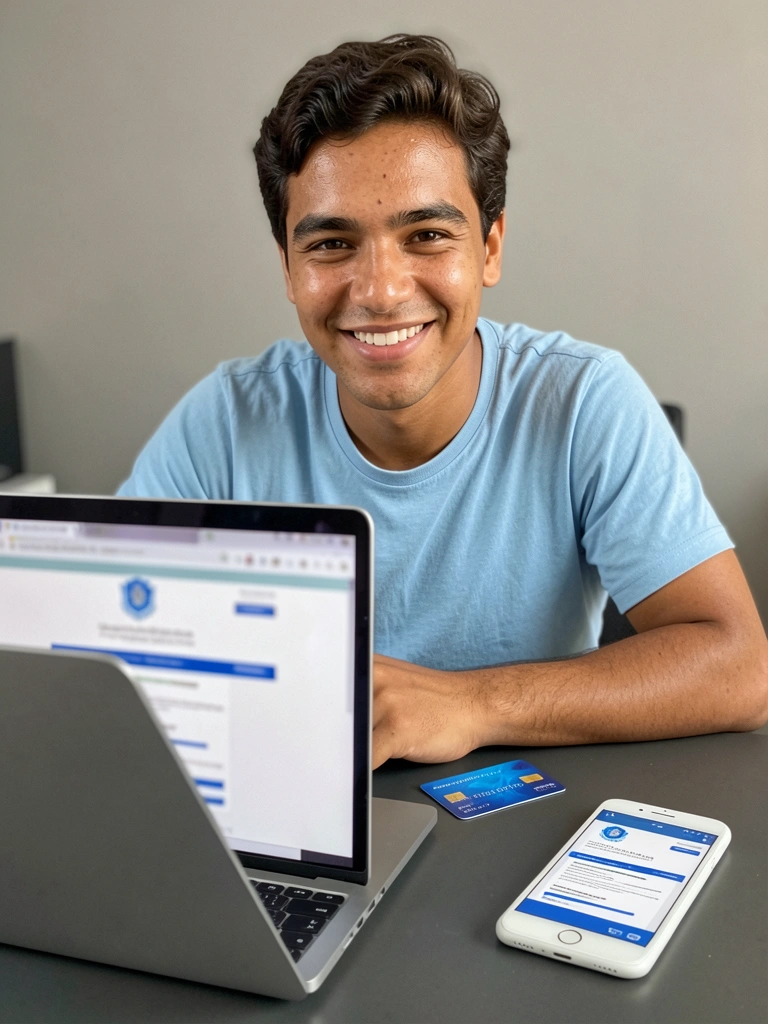 Tela de computador exibindo o portal e-CAC da Receita Federal, com campos de login e menu lateral visíveis.