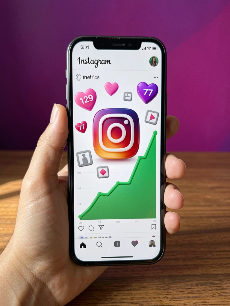 Painel de métricas do Instagram exibindo gráfico de seguidores ao vivo.