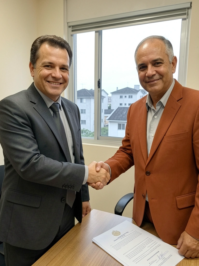 Contrato social sobre mesa com logo da Junta Comercial visível