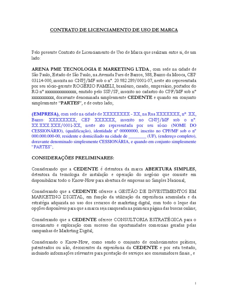 Termos de licenciamento de marca explicados