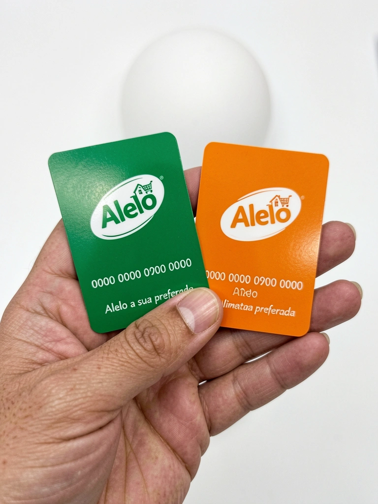 Cartões de vale alimentação e vale refeição lado a lado sobre superfície clara
